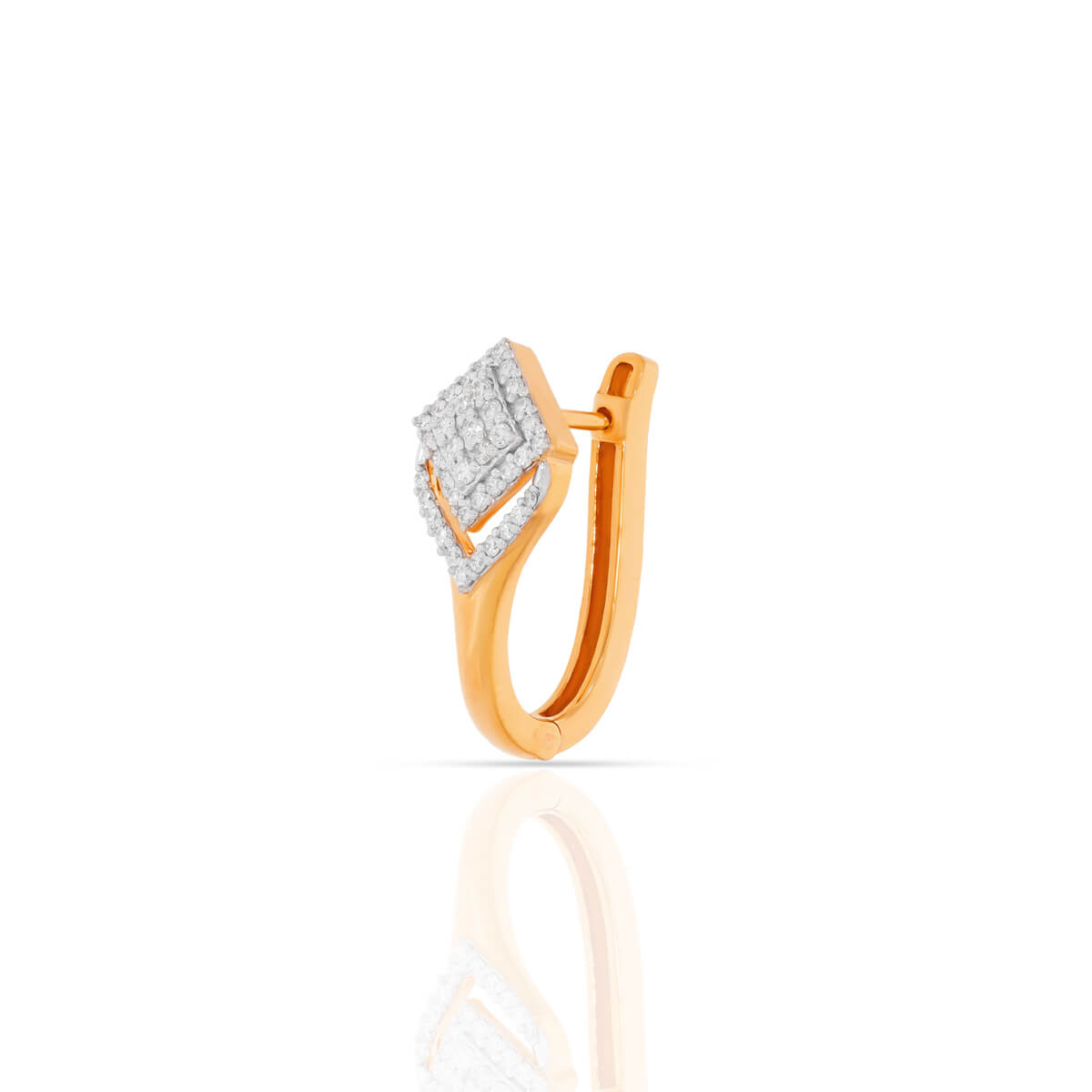 18K Golden Charm Slender Hoops