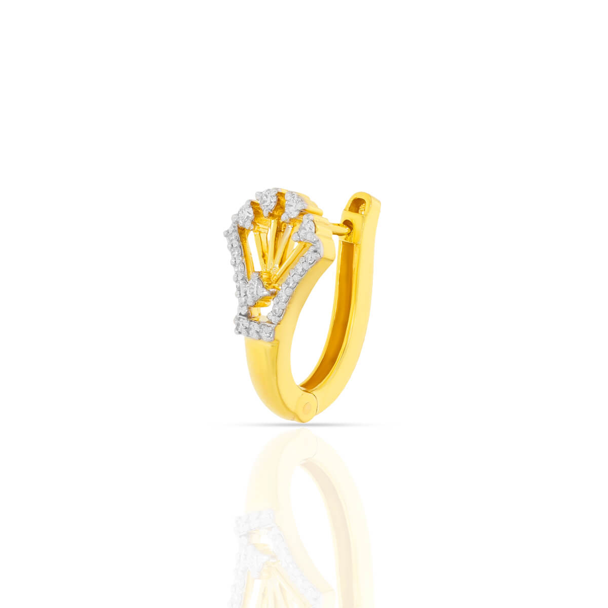Graceful Petal Motif 18K Gold Hoops