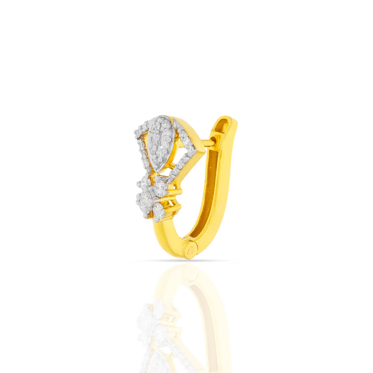18K Gold Petal Design Hoops for Graceful Look