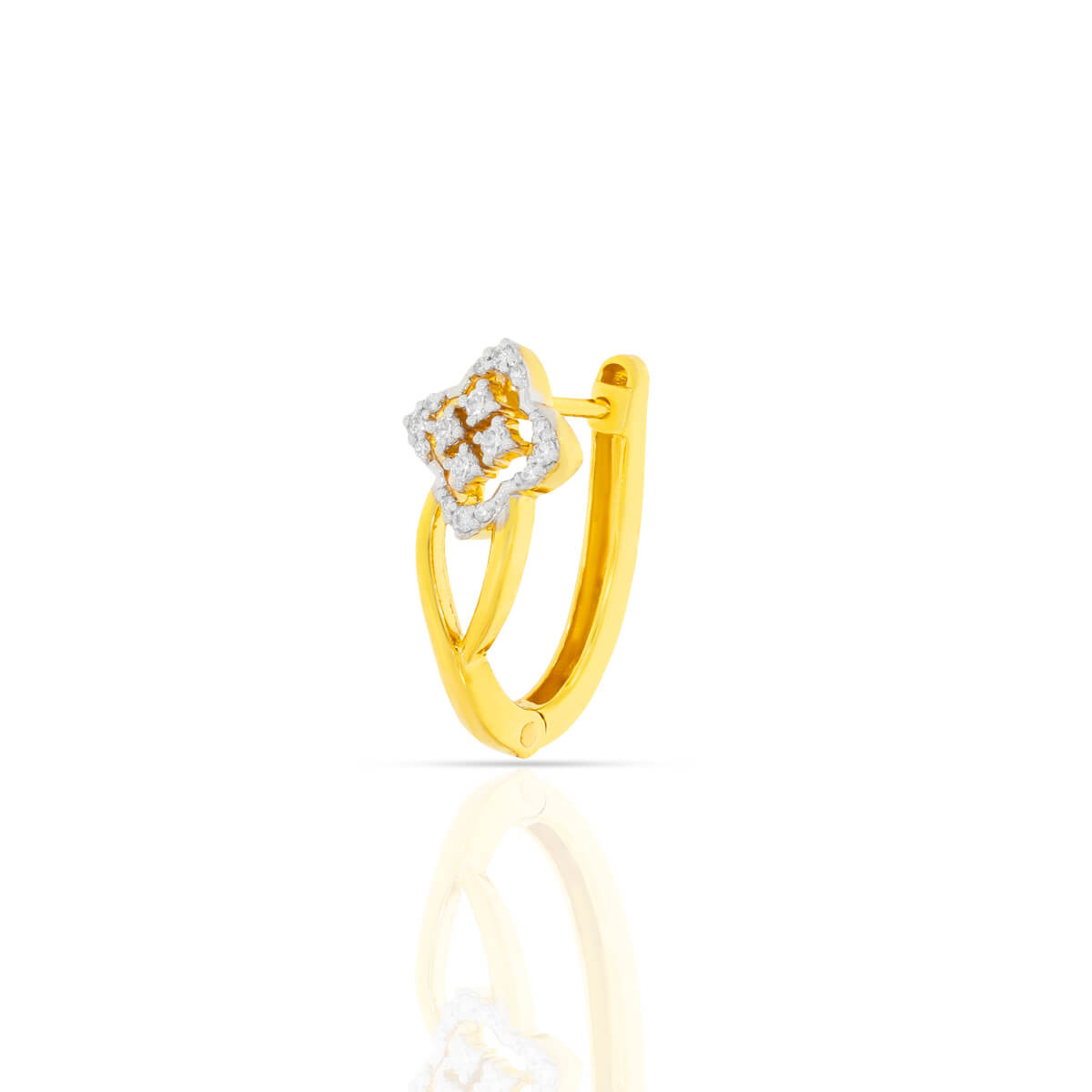 18K Clover Gold Hoop for Effortless Glow