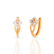 Modern Elegance Clover Hoop Gold Earrings 18K
