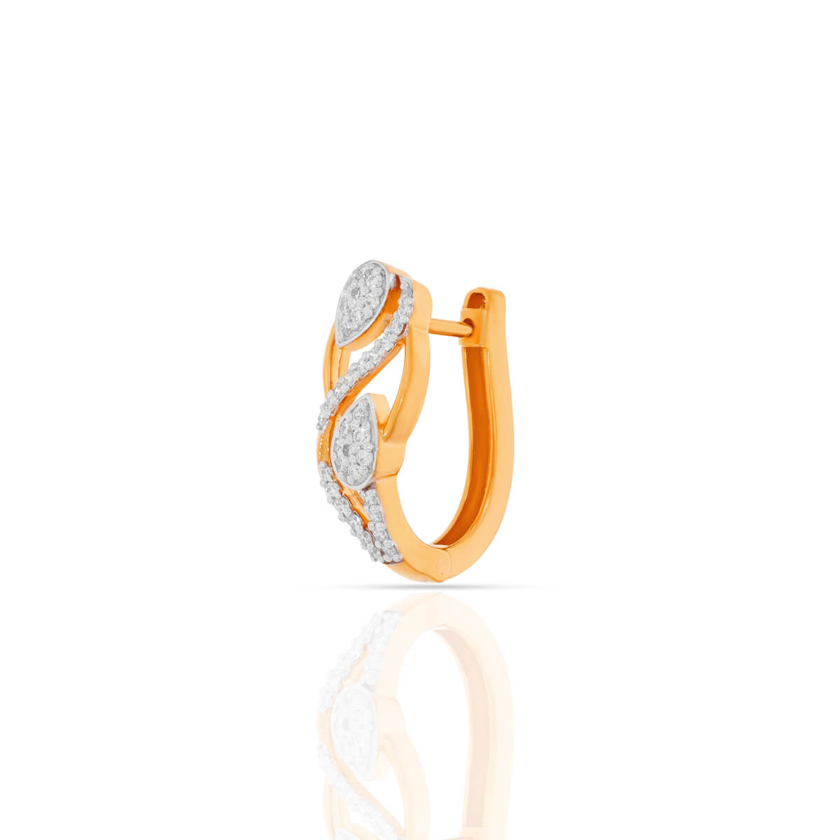 Elegant Spiral Gold Hoop Earrings in 18K