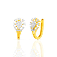 Elegantly Crafted Floral Motif Hoops 18K