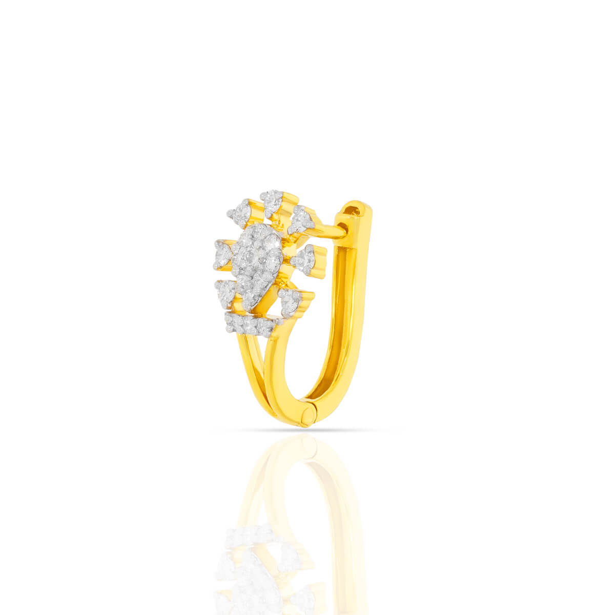 Elegantly Crafted Floral Motif Hoops 18K