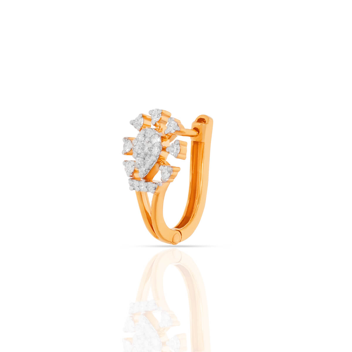 Minimalist Charm 18K Diamond Hoops
