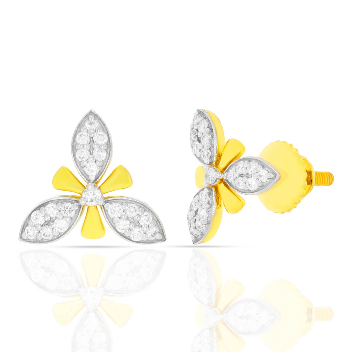 Exclusive Clover Style Gold Studs 18K