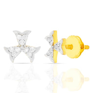 Stunning 18K Gold Clover Stud Earrings