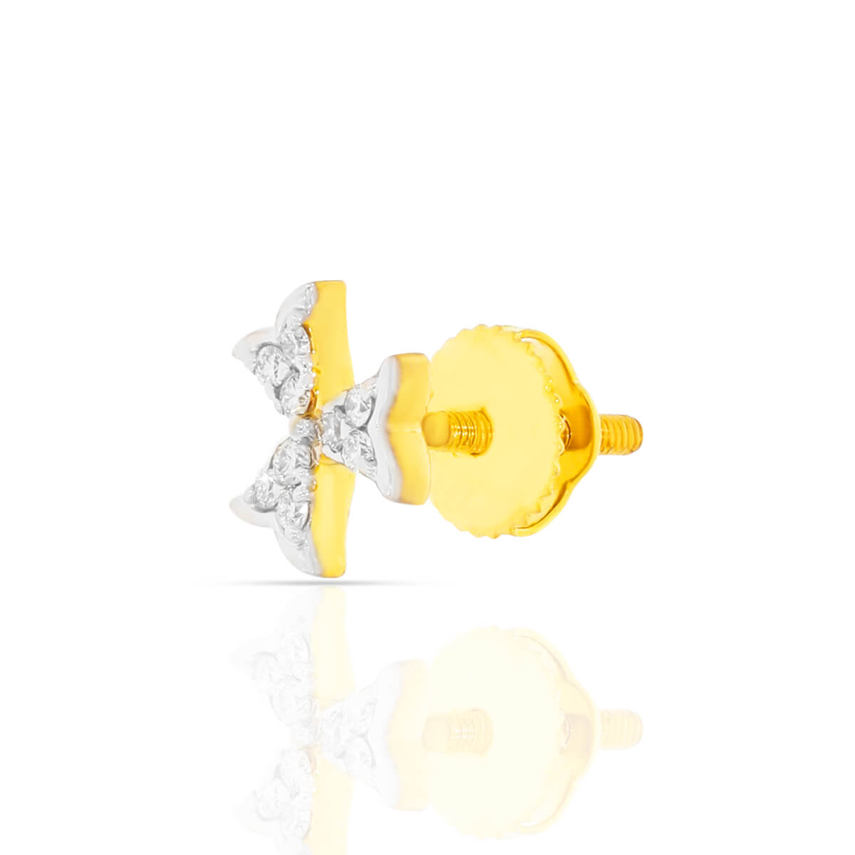 Stunning 18K Gold Clover Stud Earrings