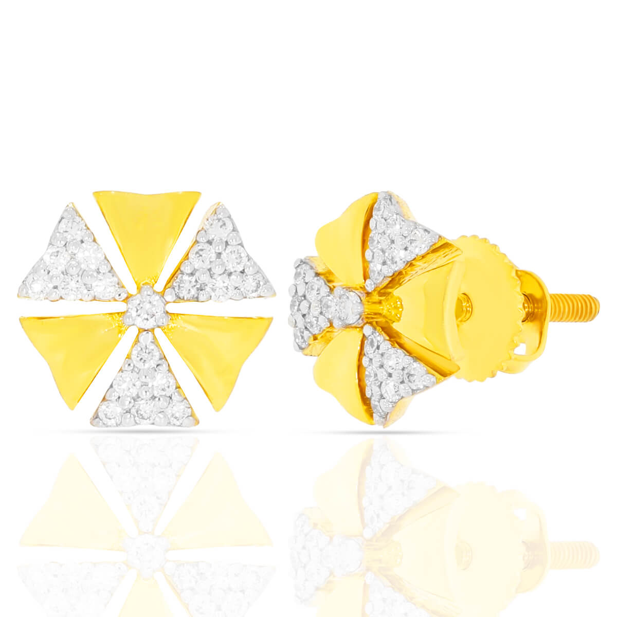 18K Hexa Dazzle Gold Studs