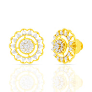 Gracefully Delicate Wheel Motif Diamond Studs