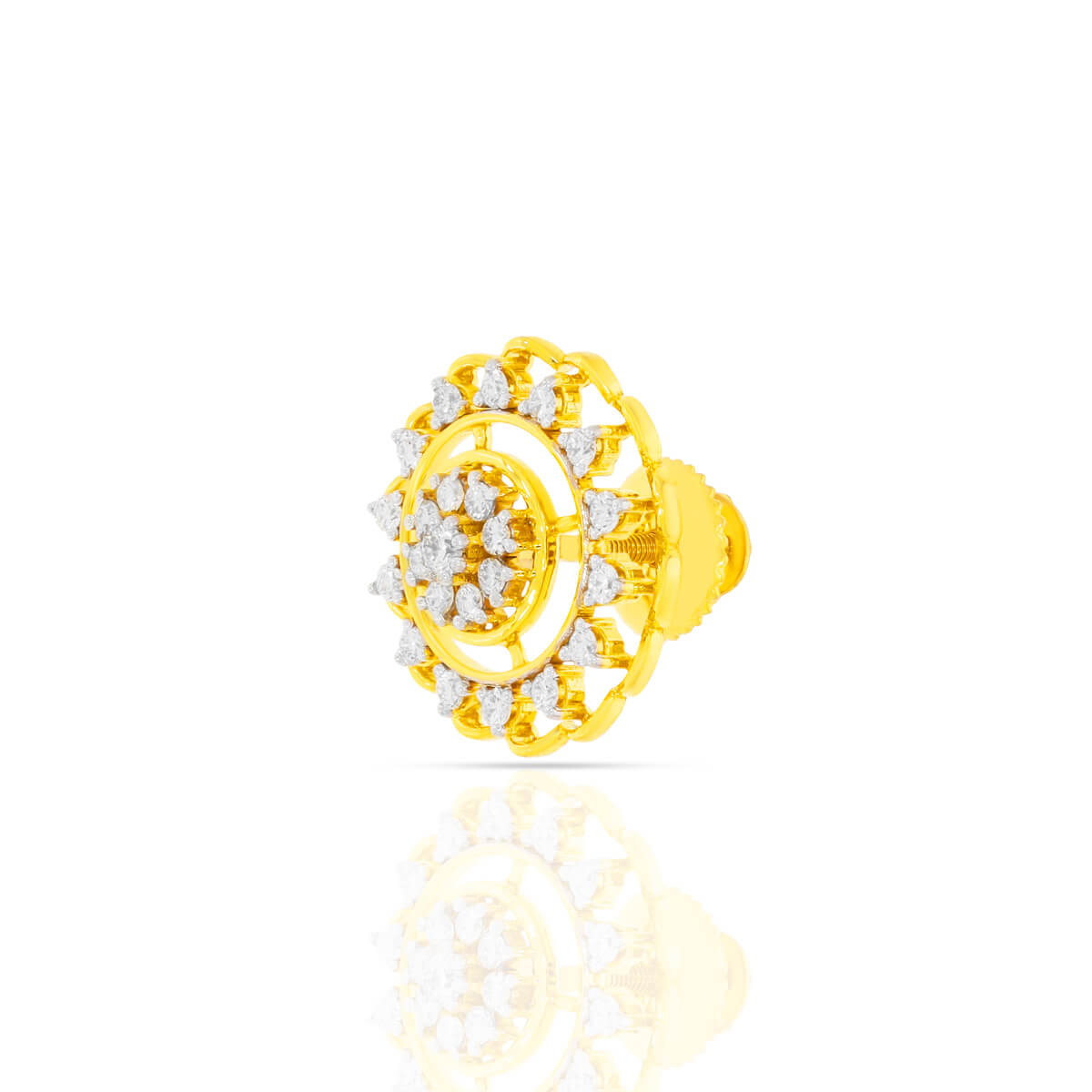 Gracefully Delicate Wheel Motif Diamond Studs