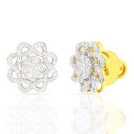 Modern Flair Full Blossom 18K Gold Studs