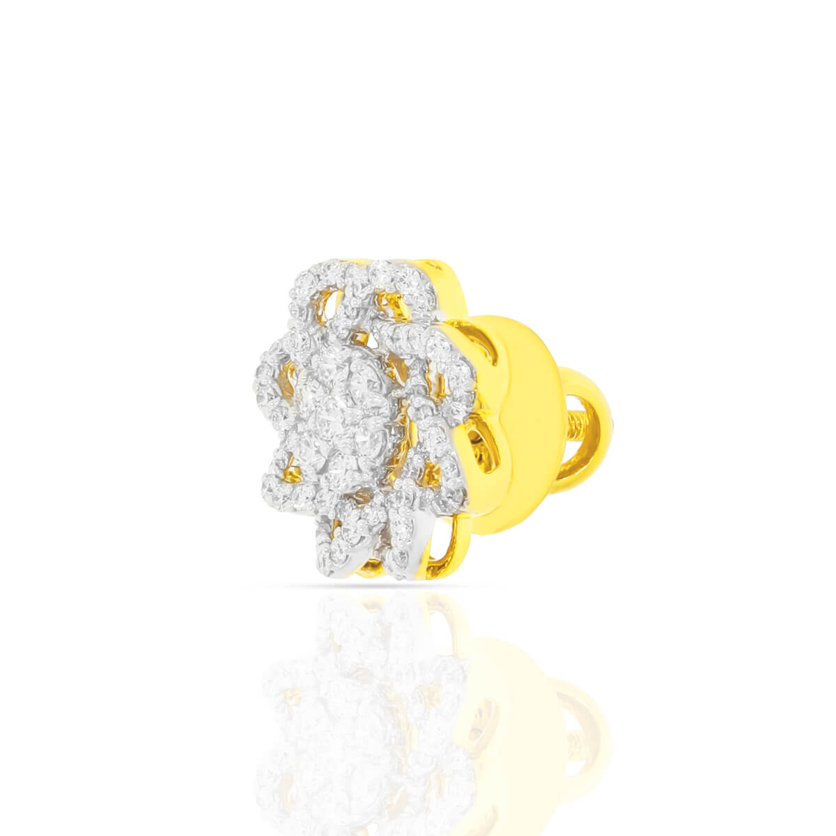 Modern Flair Full Blossom 18K Gold Studs