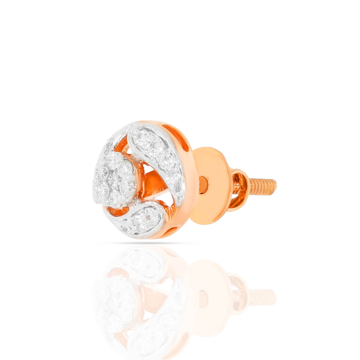 Tri-Ring Petal Harmony Floral Gold Studs 18K