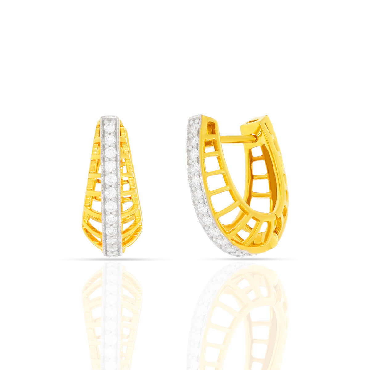 Minimalist Charm Diamond Hoopded 18K Gold Hoops
