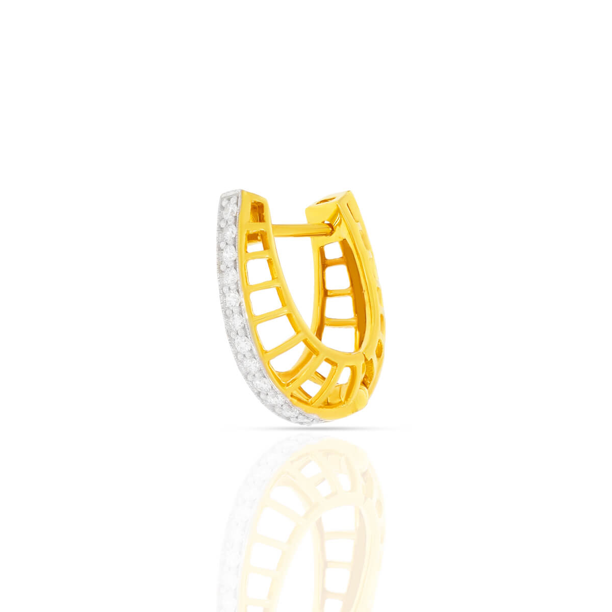 Minimalist Charm Diamond Hoopded 18K Gold Hoops