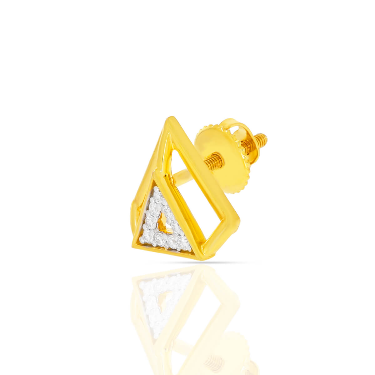 Lustrous Trigonal 14K Studs for Daily Glow