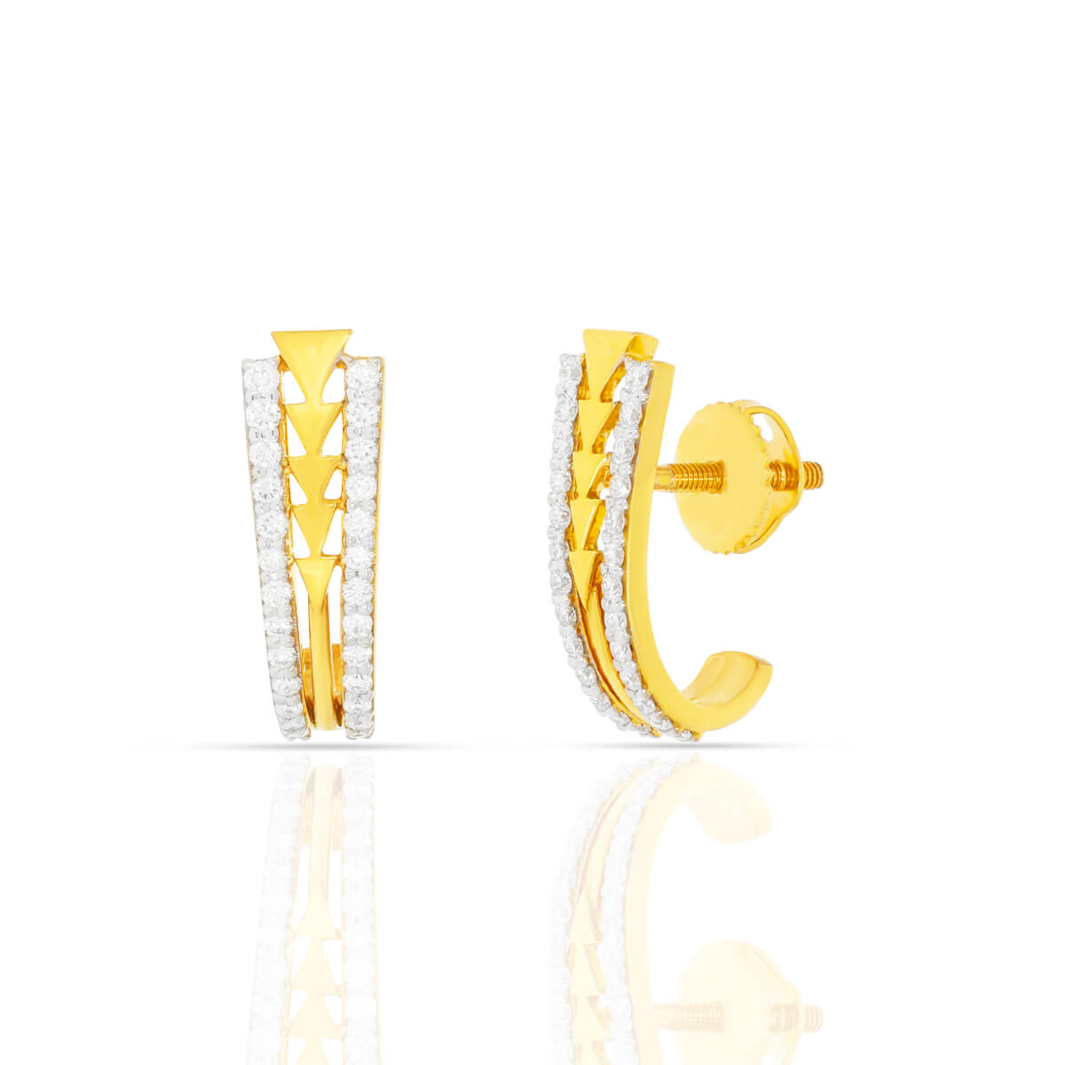 Polished Elegance 18K Semi Oval Hoops