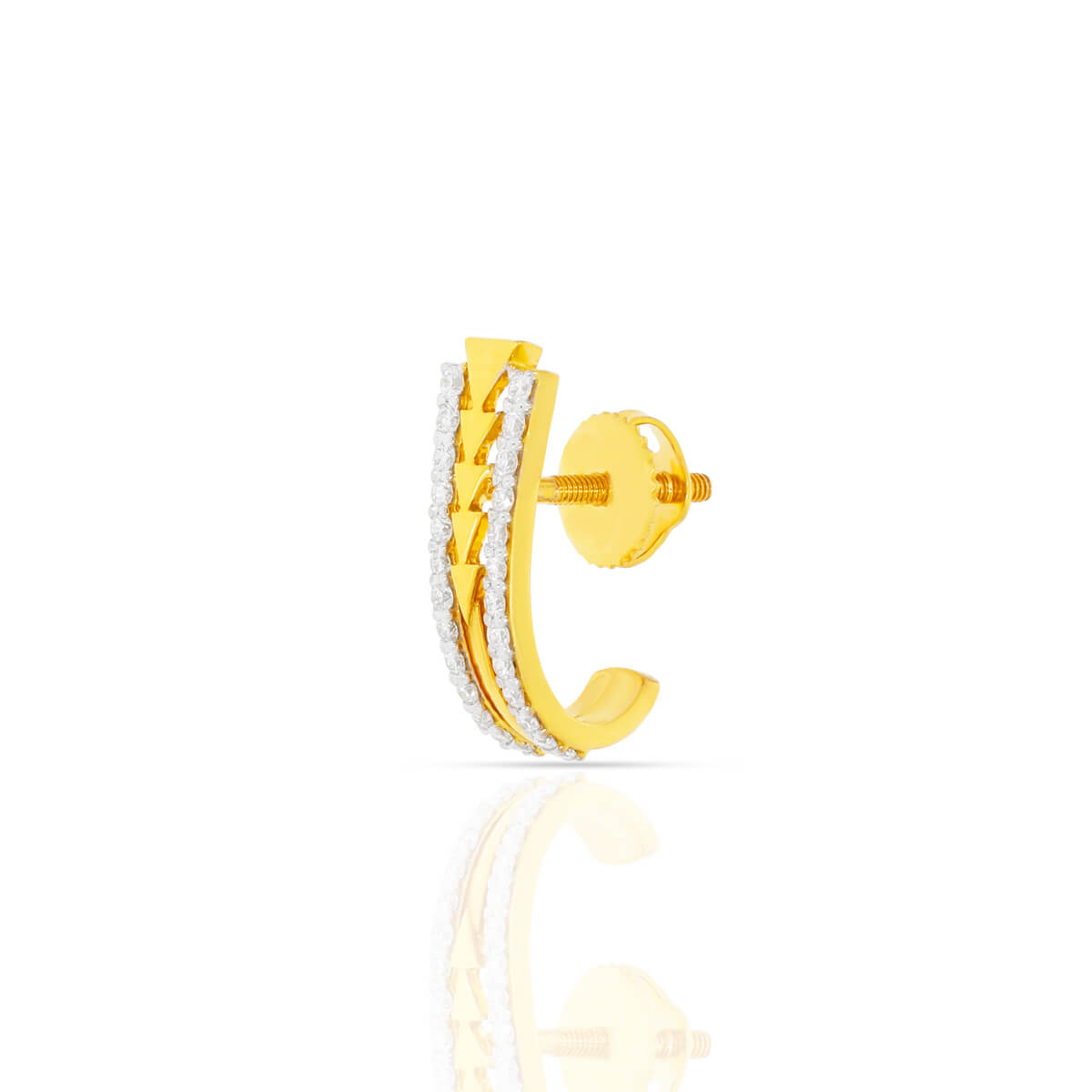 Polished Elegance 18K Semi Oval Hoops