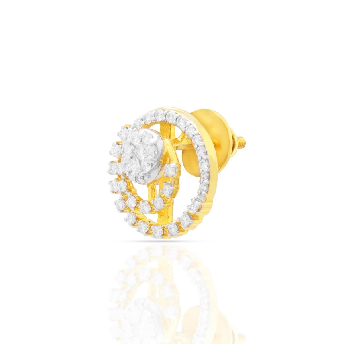 Elegant Swirl 18K Diamond Studs