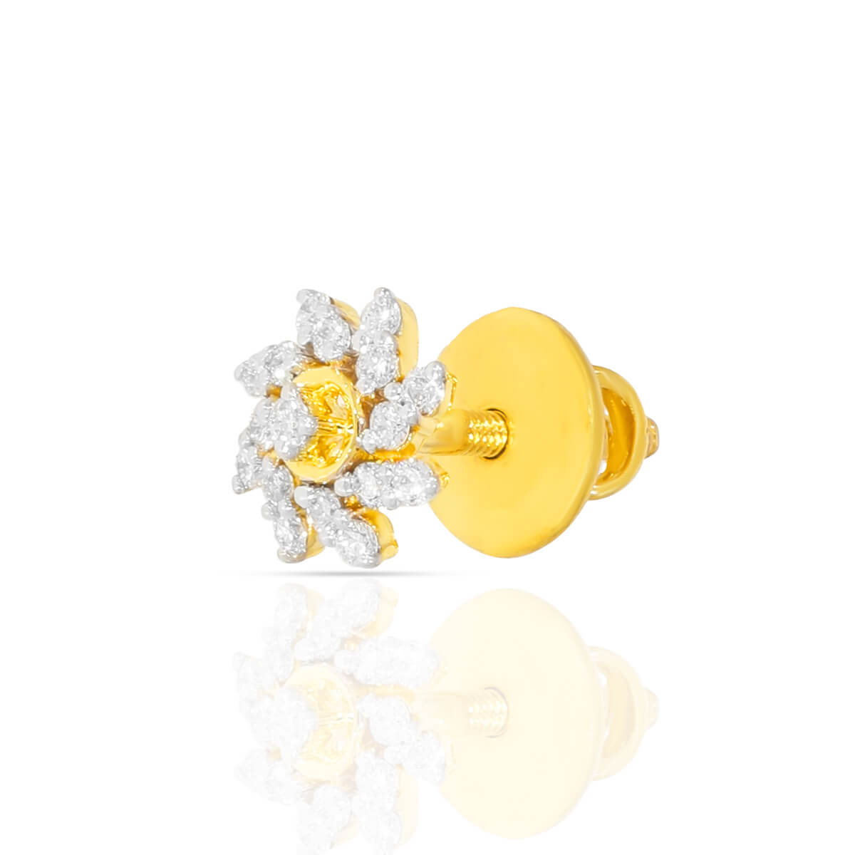 Floral Charm 18K Diamond Studs for Everyday Luxury