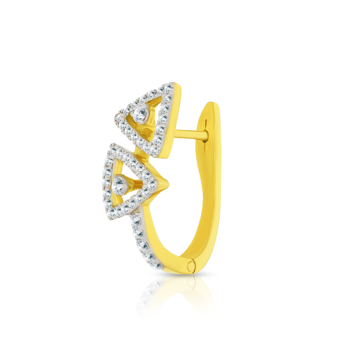 Trigonal Radiance 18K Diamond Hoops