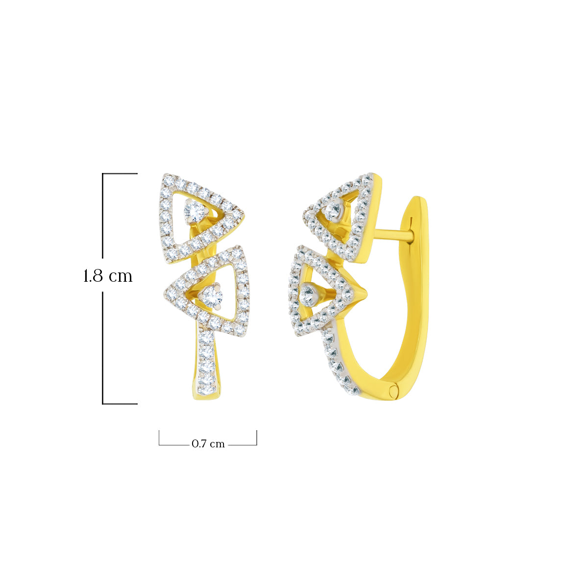 Trigonal Radiance 18K Diamond Hoops