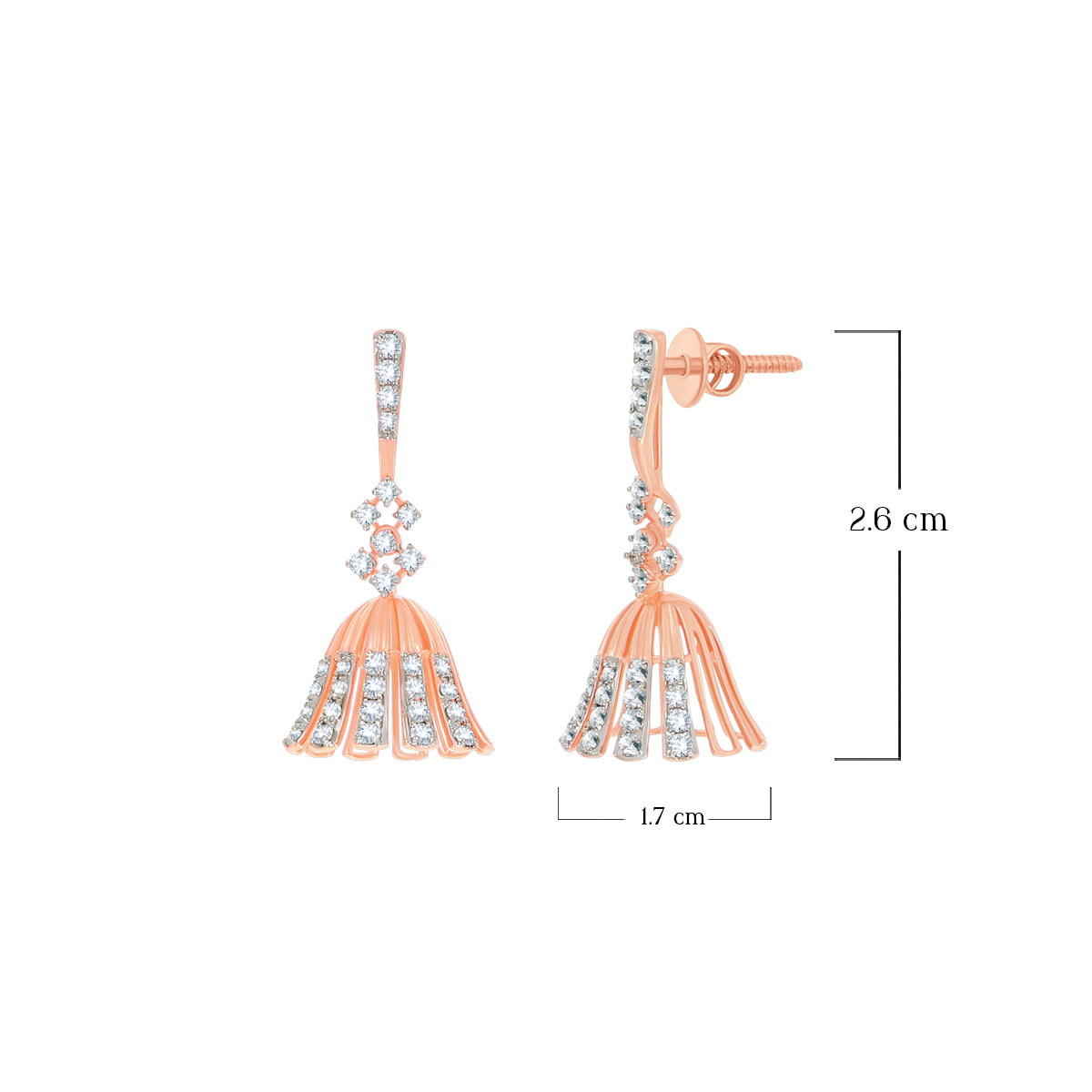 Ethreal Glow 18K Diamond Jhumkas