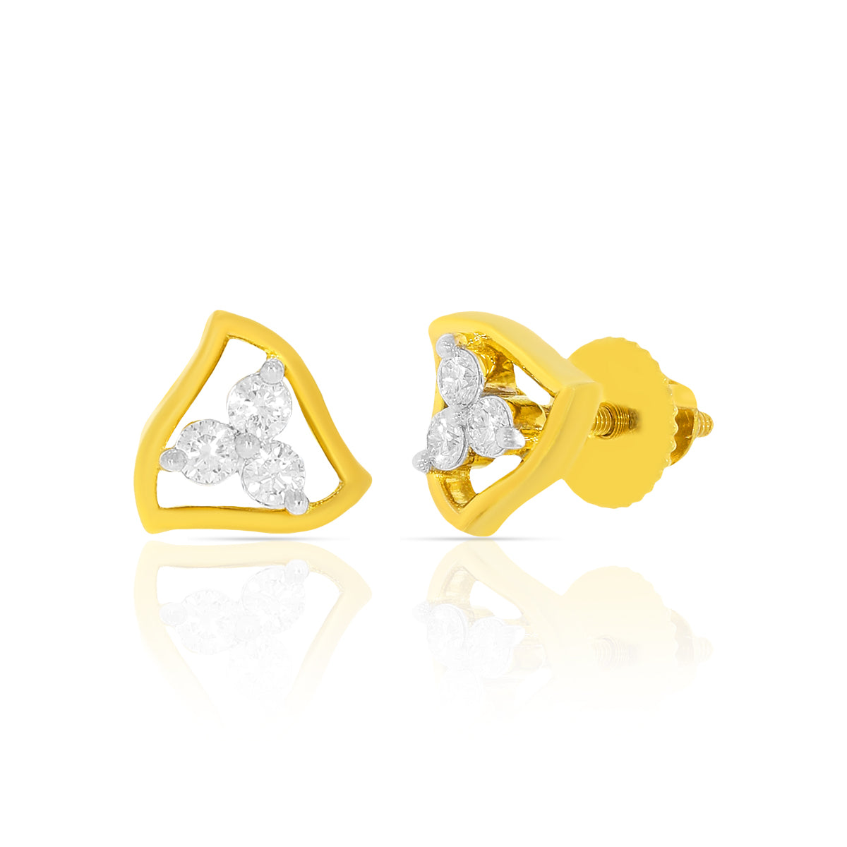Petite Triad Dazzle 18K Diamond Studs