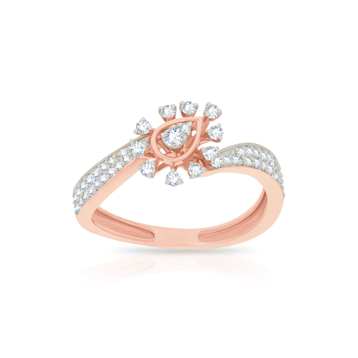Shimmering Paisley 18K Diamond Rings