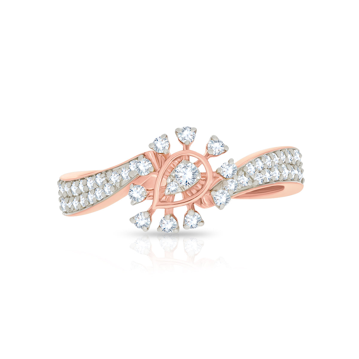 Shimmering Paisley 18K Diamond Rings