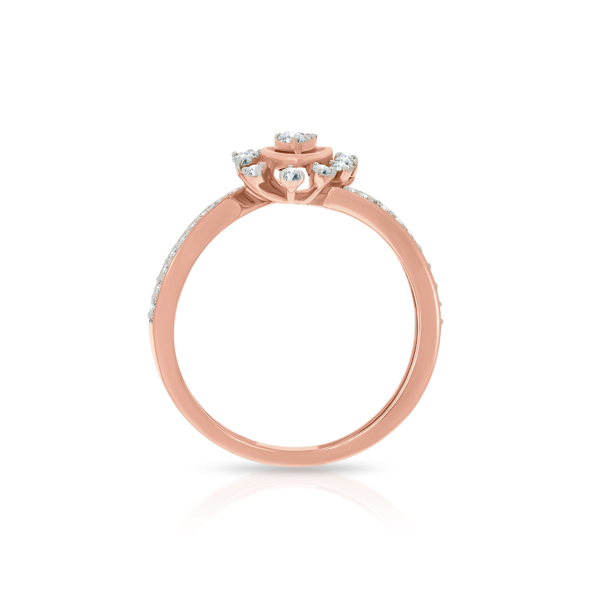 Shimmering Paisley 18K Diamond Rings