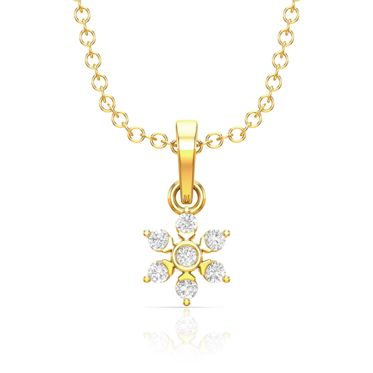 Petite Flora Charm Diamond Pendant