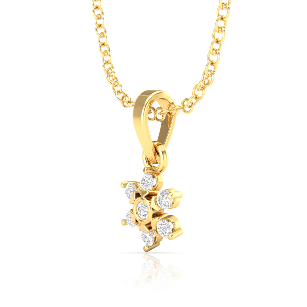 Petite Flora Charm Diamond Pendant