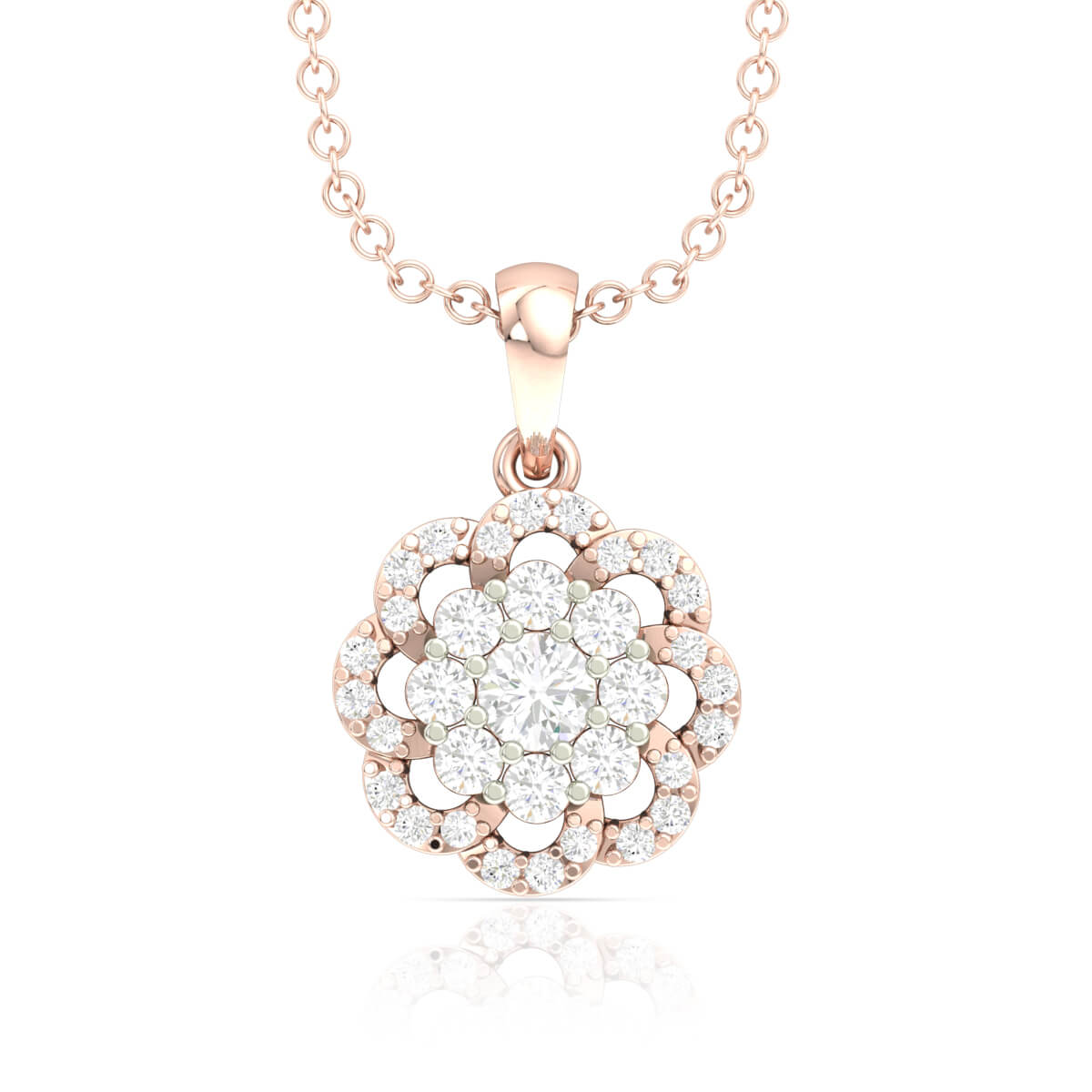 Mesmerizing Blossom Diamond Rose Gold Pendant
