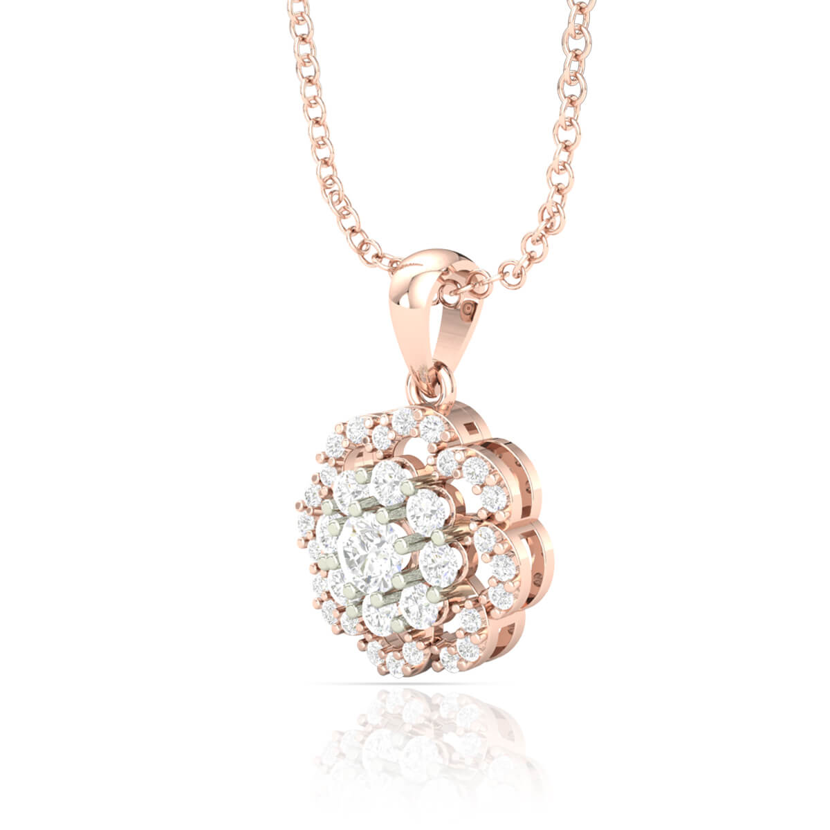 Mesmerizing Blossom Diamond Rose Gold Pendant
