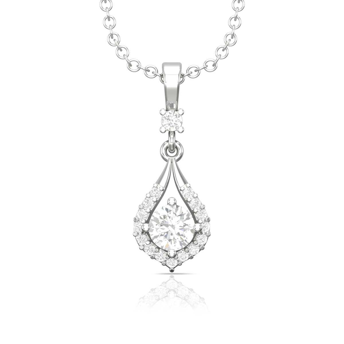 Luxurious Elegance 18K Solitaire Pendant