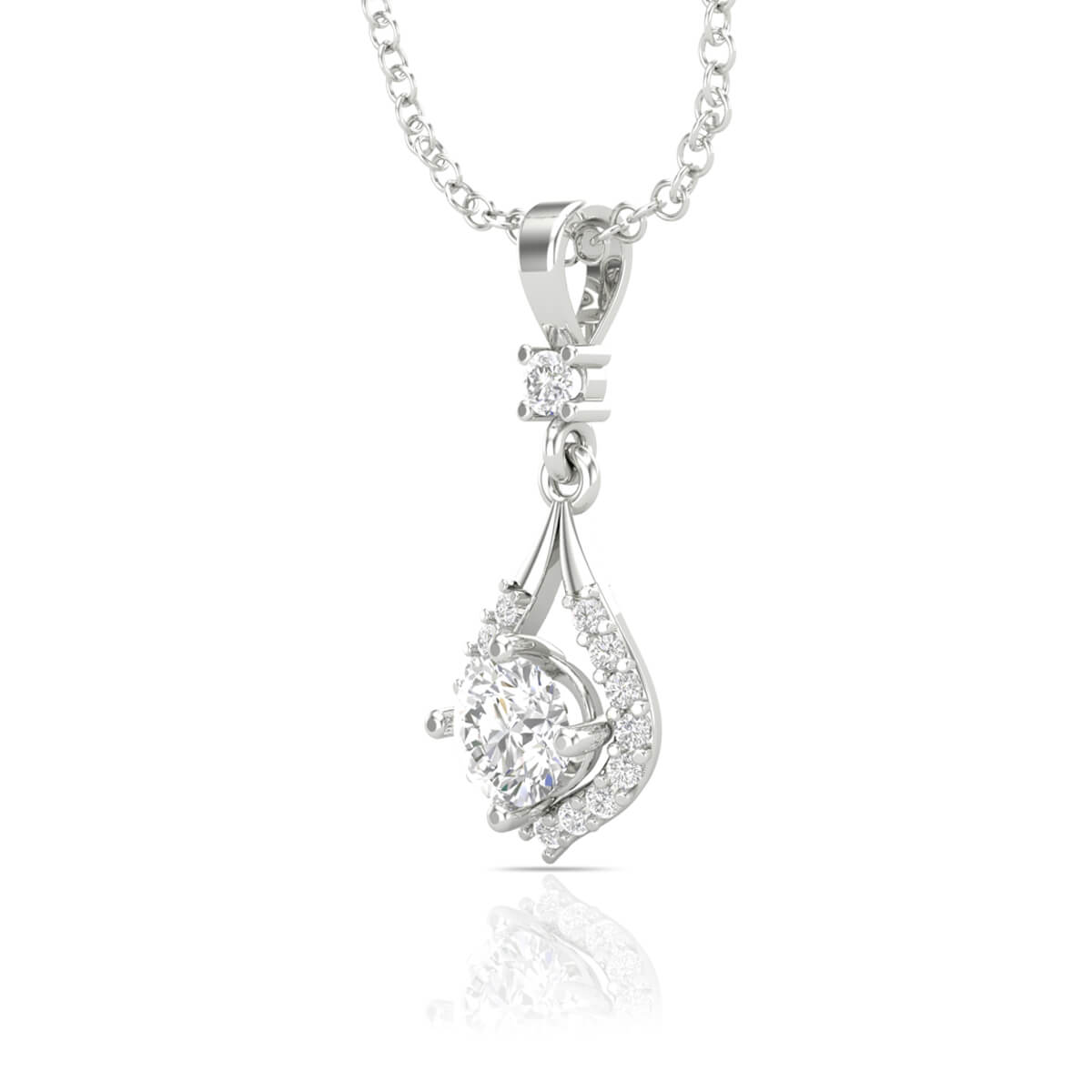 Luxurious Elegance 18K Solitaire Pendant