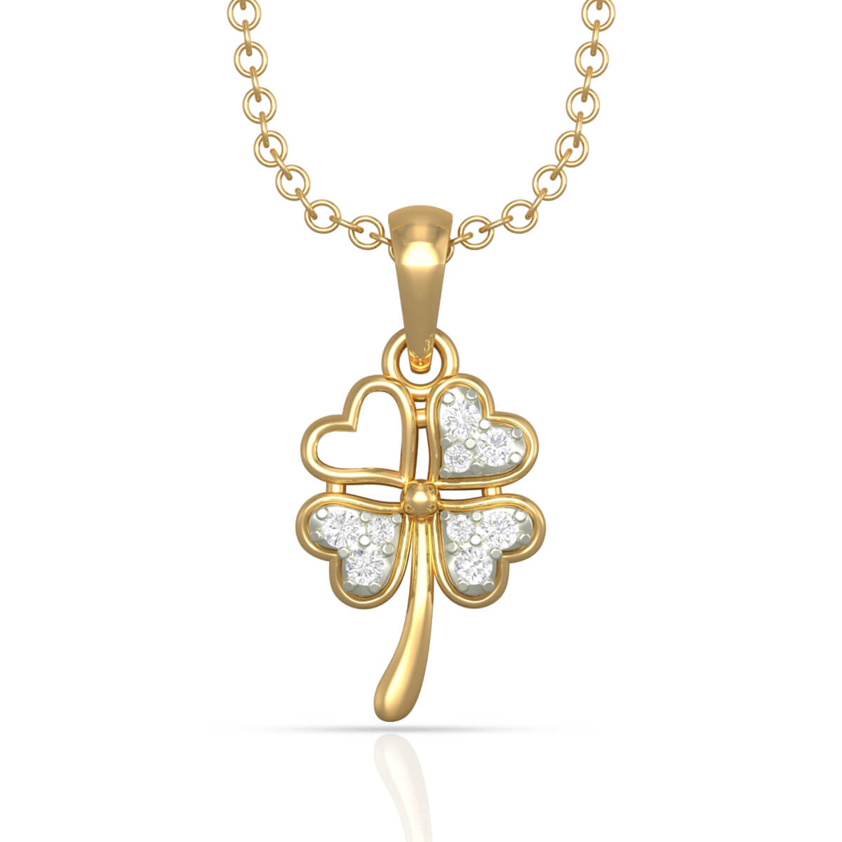 Gleaming Clover Diamond Pendant