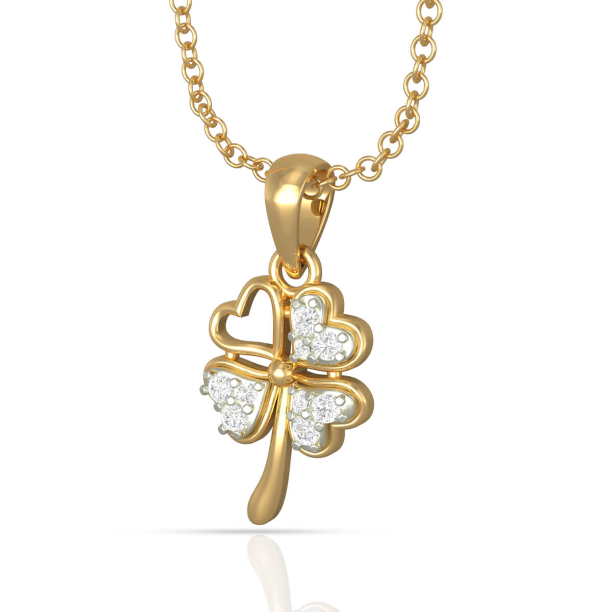 Gleaming Clover Diamond Pendant