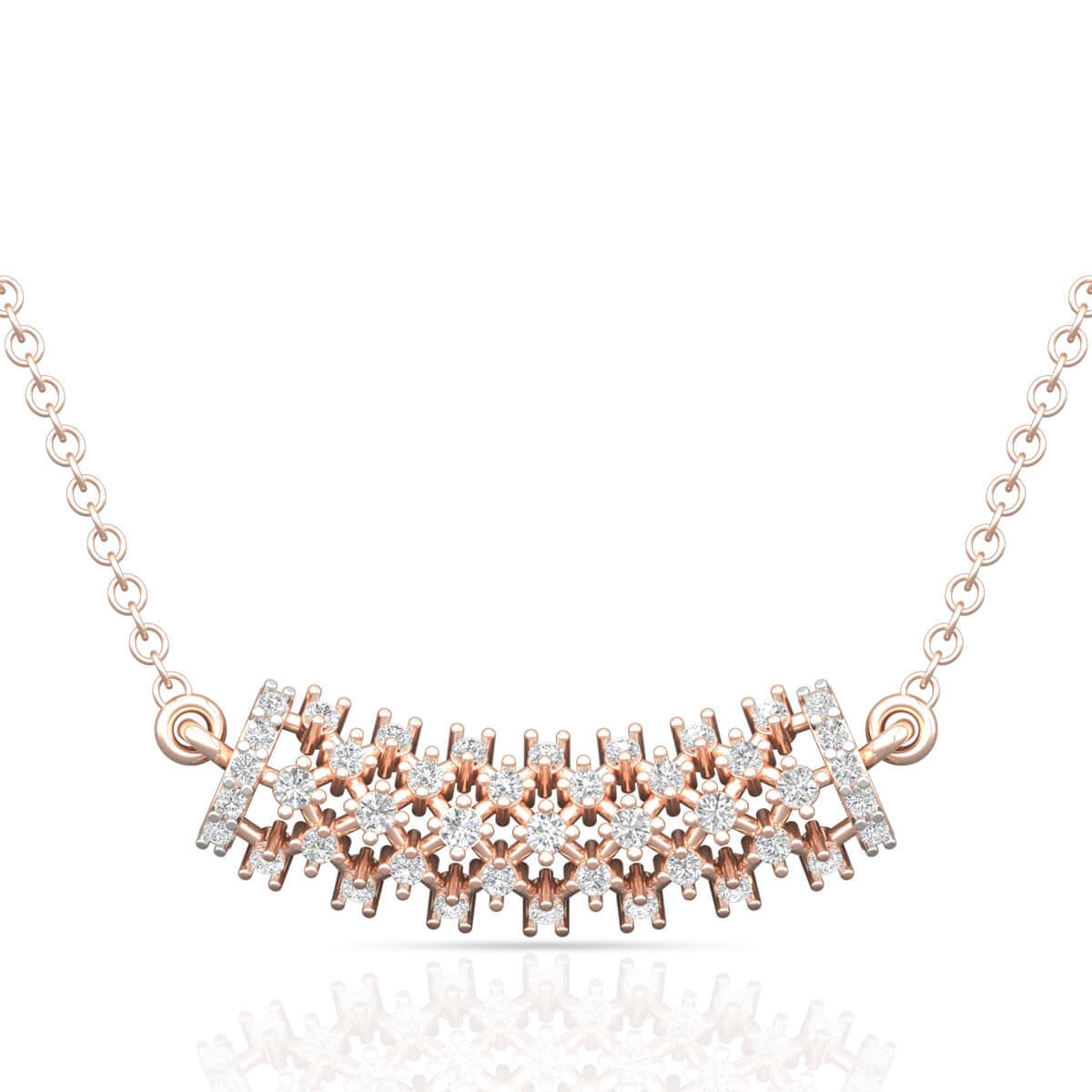 Contemporary Shimmer Diamond Rose Gold Pendant