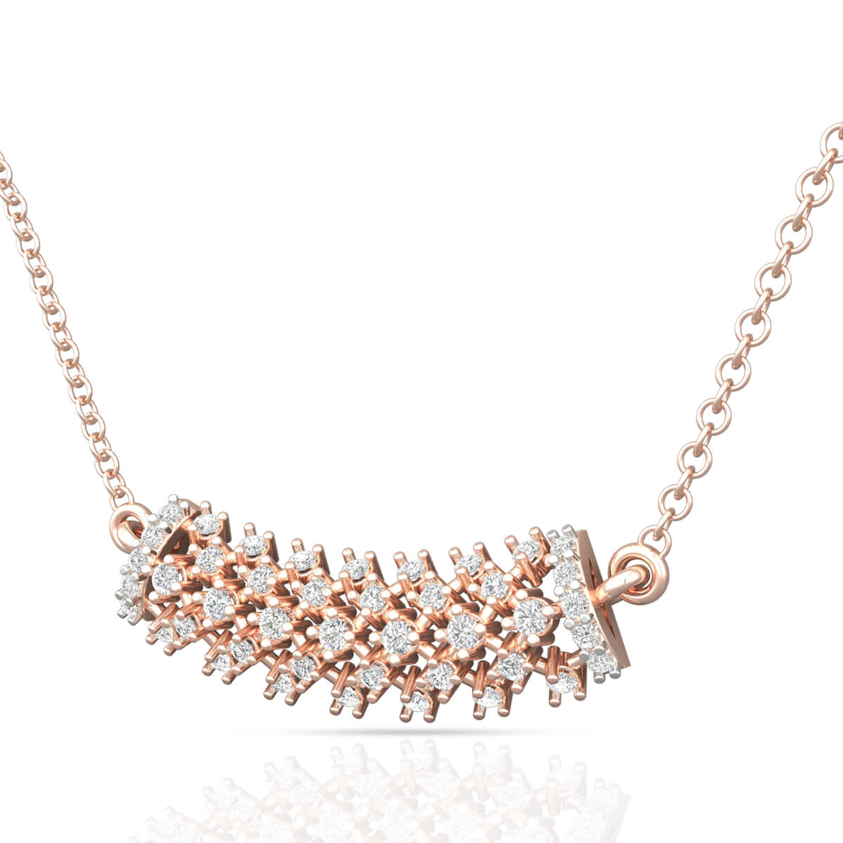 Contemporary Shimmer Diamond Rose Gold Pendant