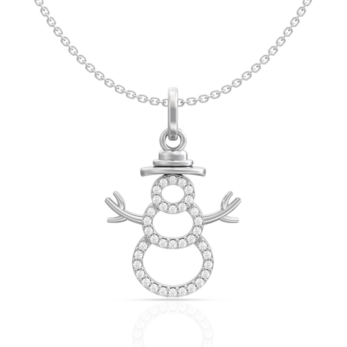 Dazzling Snowman Gold Pendant