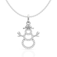 Dazzling Snowman Gold Pendant