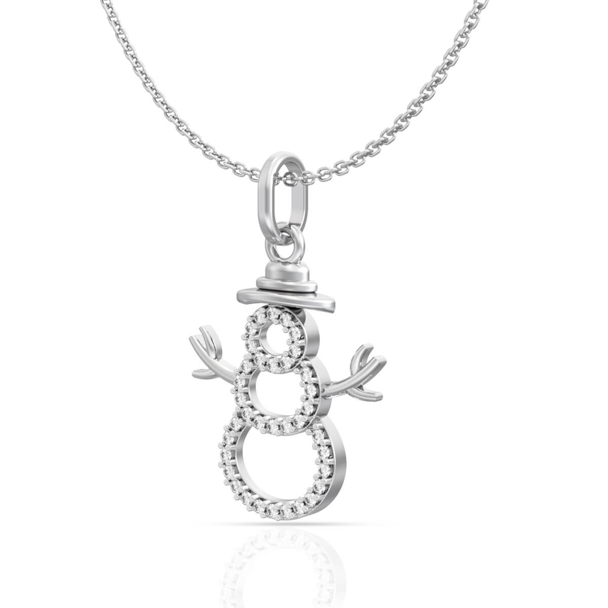 Dazzling Snowman Gold Pendant
