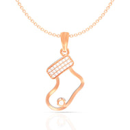 Stunning Sock Motif Diamond Rose Gold Pendant