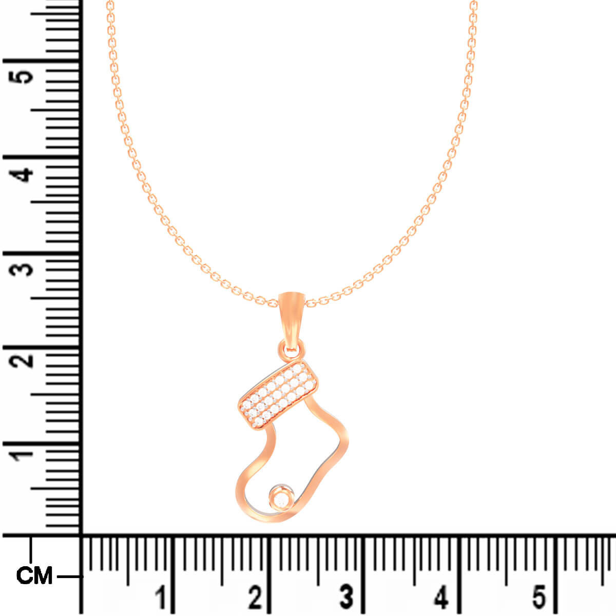 Stunning Sock Motif Diamond Rose Gold Pendant