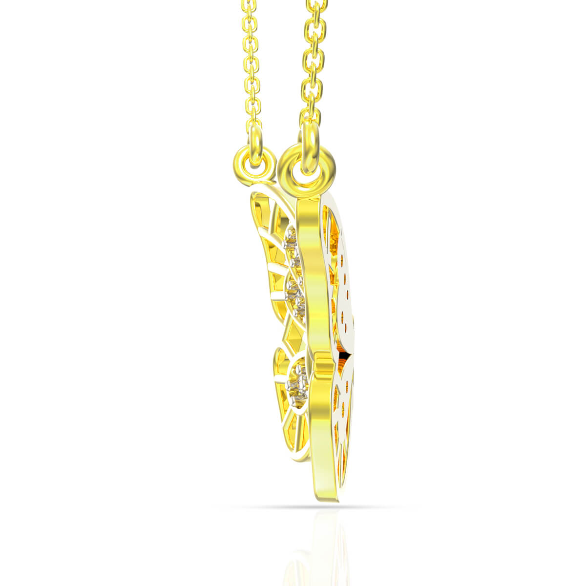 Gleaming Butterfly Diamond Pendant