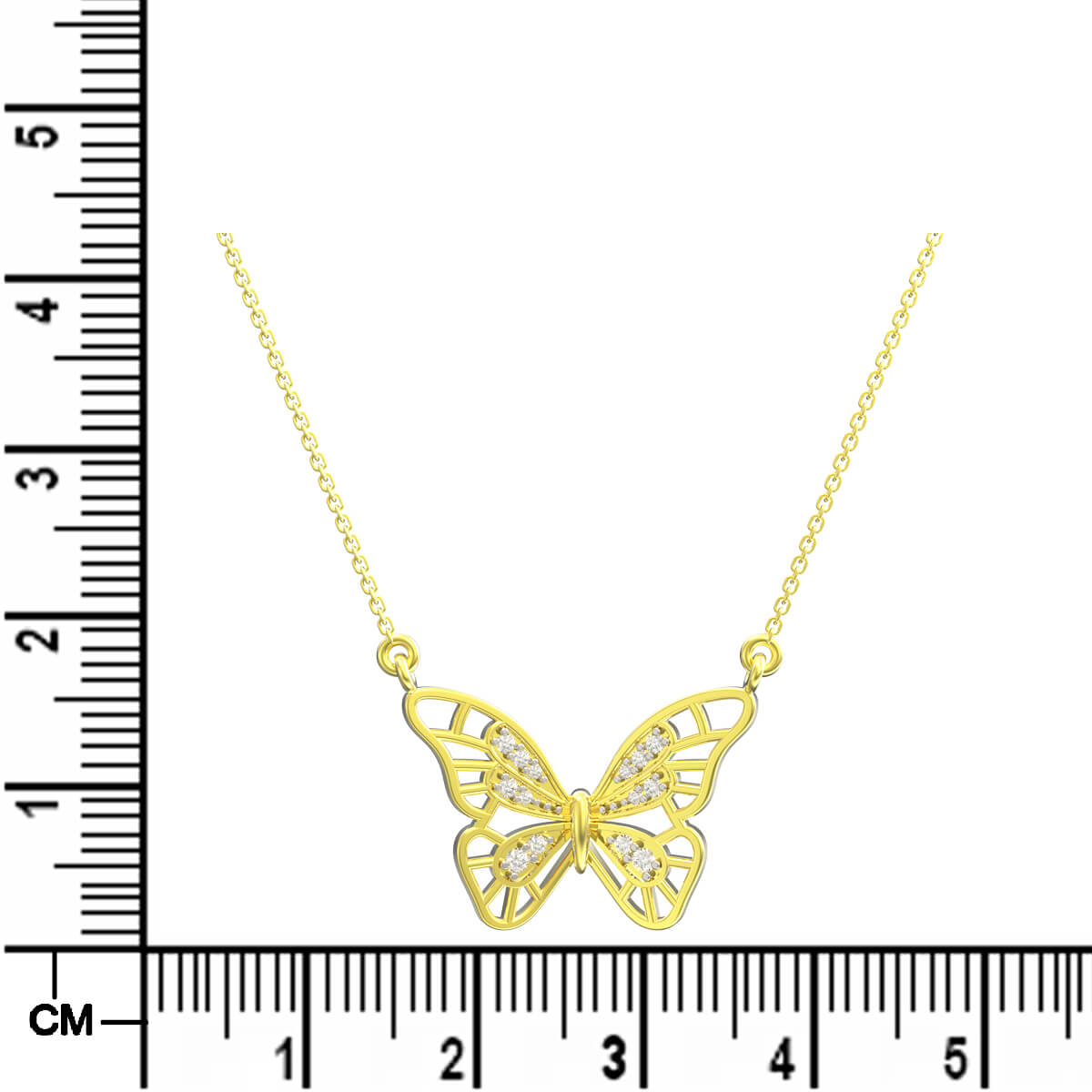 Gleaming Butterfly Diamond Pendant