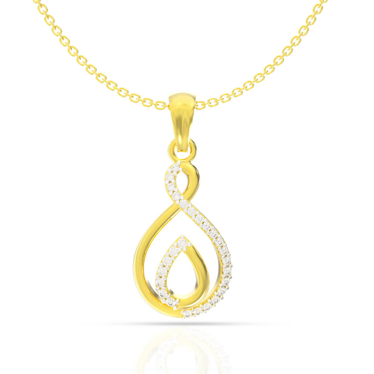 Delicate Dazzle Gold Pendant for Women